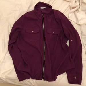 Purple Tracy M Zip Up Shirt - Size XL